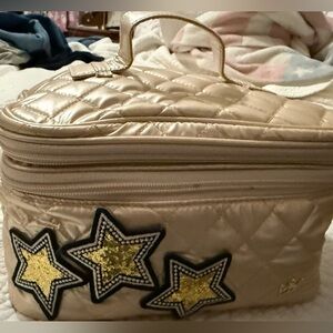 Oliver Thomas Trainwreck Case Quilted Champagne Metallic Bag with Star Accents